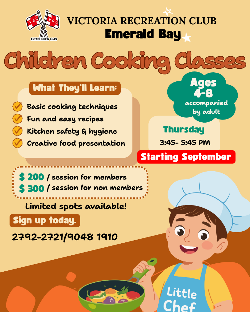 Victoria Recreation Club Children Cooking Classes