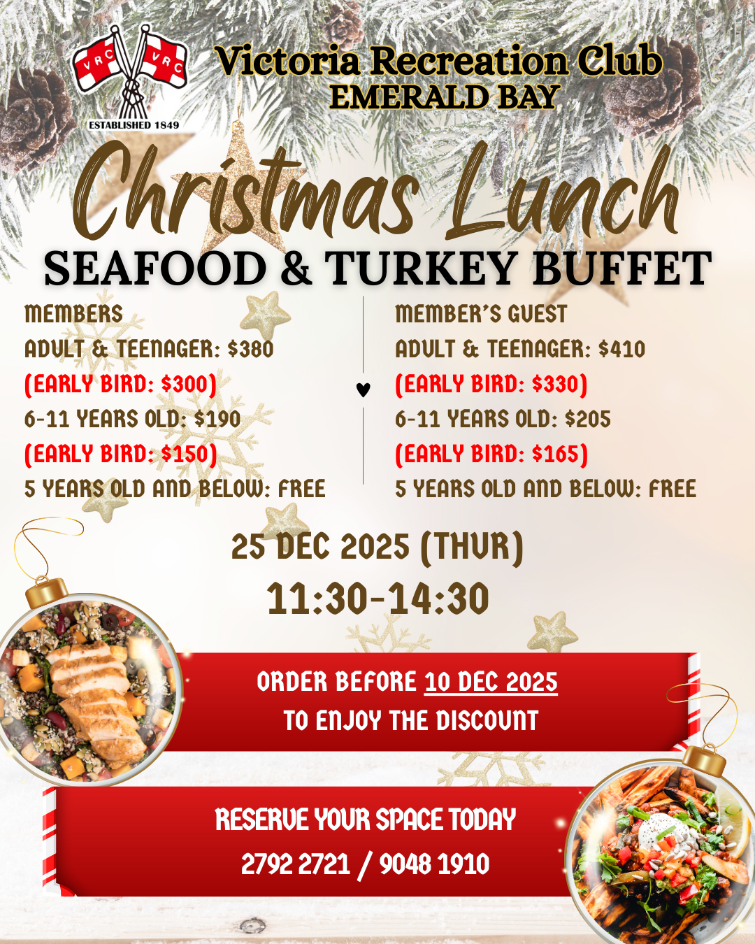 Victoria Recreation Club Christmas Lunch Buffet